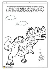 Dibujo de giganotosaurus para colorear e imprimir - Dinosaurios