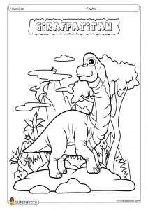 Dibujo de giraffatitan para colorear e imprimir - Dinosaurios