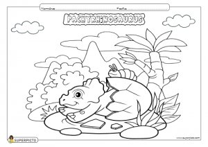 Dibujo de pachyrhinosaurus para colorear e imprimir - Dinosaurios