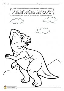 Dibujo de pentaceratops para colorear e imprimir - Dinosaurios