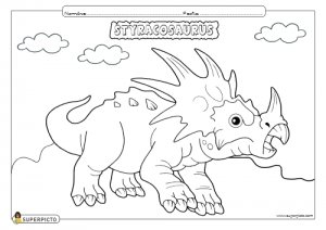 Dibujo de styracosaurus para colorear e imprimir - Dinosaurios