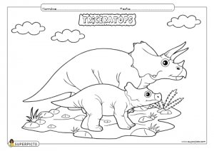 Dibujo de tricerátops para colorear e imprimir - Dinosaurios