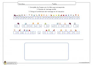 Completar letras, escribir oración y dibujar contenido