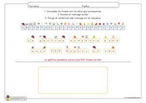 Completar letras, escribir oración y dibujar contenido