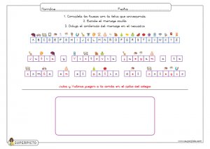 Completar letras, escribir oración y dibujar el contenido
