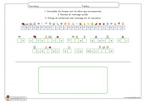 Completar letras, escribir oración y dibujar el contenido