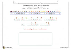 Completar letras, escribir oración y dibujar el contenido