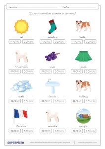 Distinguir los nombres propios de los comunes