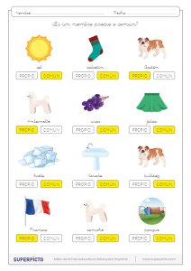 Distinguir los nombres propios de los comunes