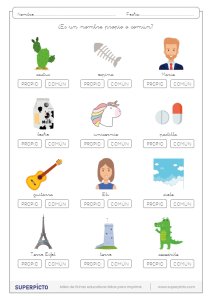 Distinguir los nombres propios de los comunes