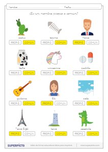 Distinguir los nombres propios de los comunes