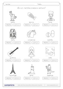 Distinguir los nombres propios de los comunes
