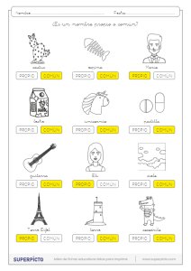 Distinguir los nombres propios de los comunes