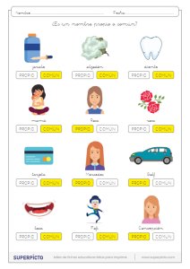 Distinguir los nombres propios de los comunes