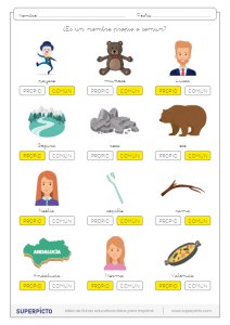 Distinguir los nombres propios de los comunes