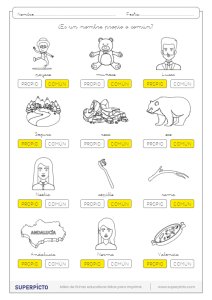 Distinguir los nombres propios de los comunes