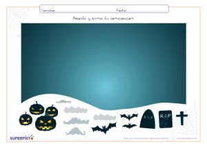 Composición Halloween para mesa de luz e imprimible