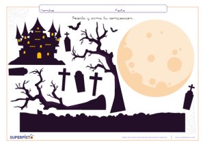 Composición Halloween para mesa de luz e imprimible