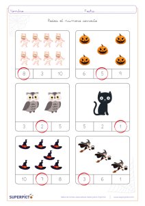 Rodear el número que corresponda de Halloween