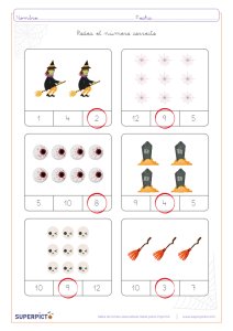 Rodear el número que corresponda de Halloween