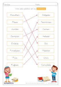 Unir con su sinónimo