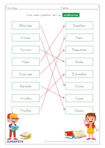 Unir con su antónimo