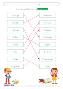 Unir con su antónimo