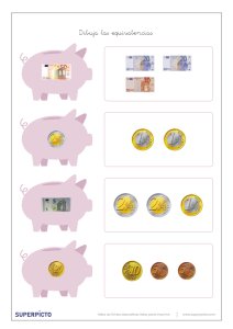 Establecer equivalencias entre euros y céntimos