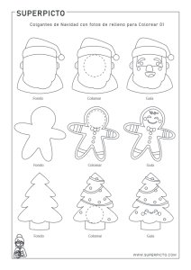 Colgantes de Navidad con fotos para colorear